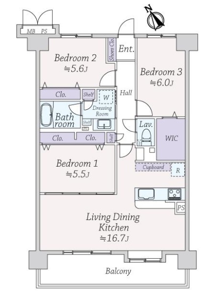ライオンズガーデン枚方の間取図
