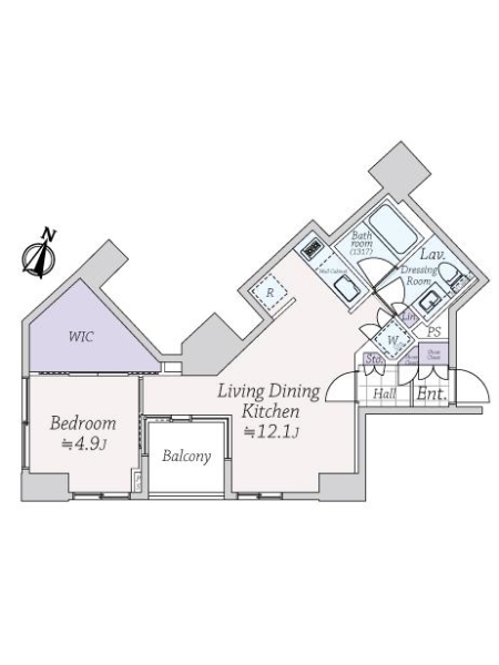 ベルドゥムール東京八丁堀の間取図