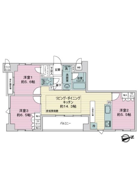 藤和江坂ホームズベネフィールの間取図