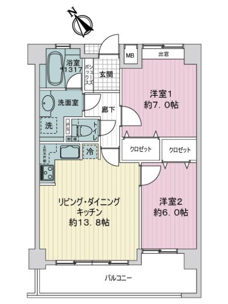 ルミナスツインズ小牧南館の間取図