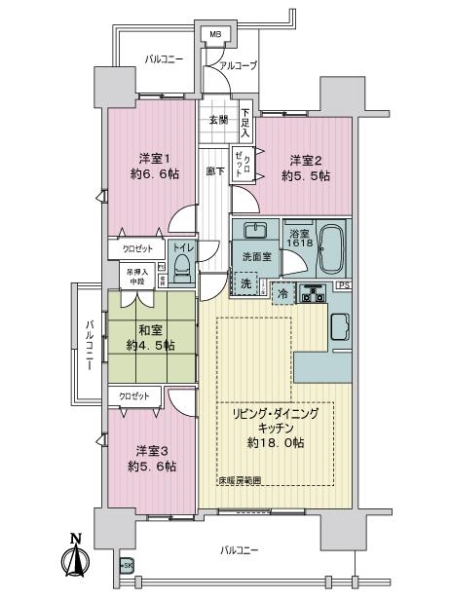 ラヴィエールセントラルレジデンスの間取図