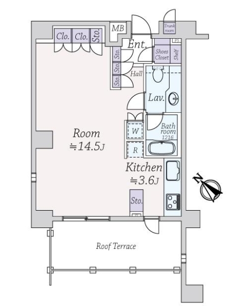 グローリオ浜田山デュオの間取図