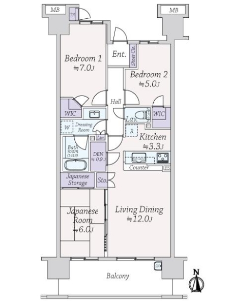 ワンダーベイシティＳＡＺＡＮフロントウィングの間取図