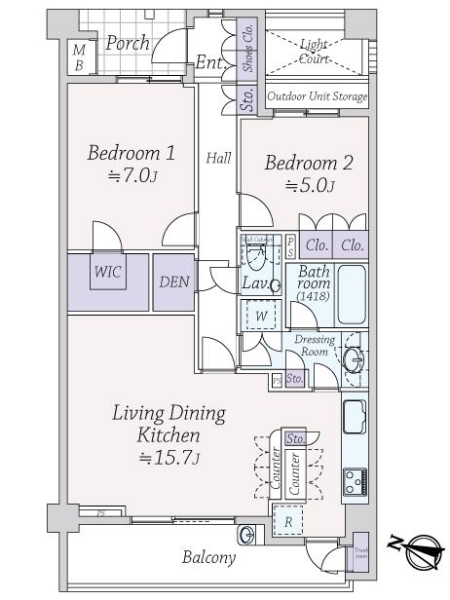 ＤＣオーベル弦巻の間取図