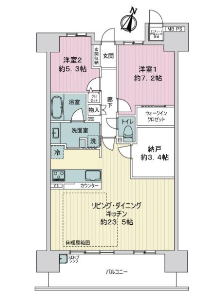 ミリカ・ヒルズＩ街区の間取図