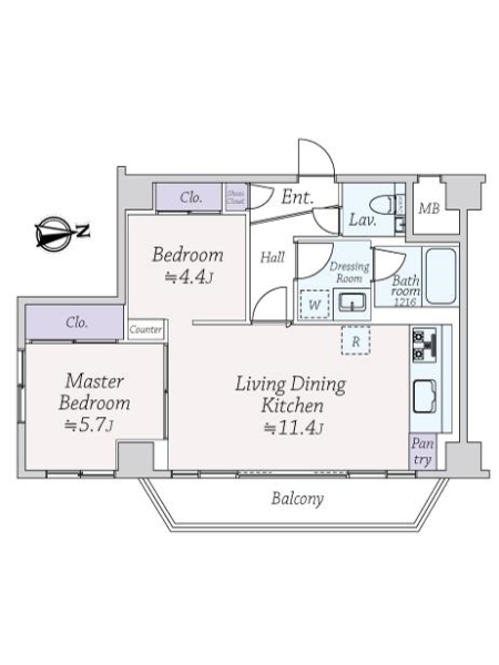 ラ・アトレ御苑内藤町グランガーデンの間取図