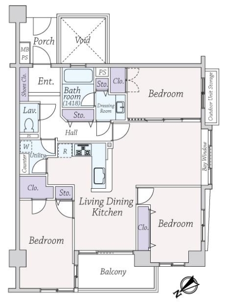コートヤード祐天寺の間取図