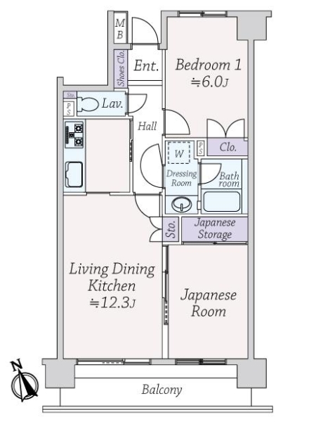 津田沼屋敷パーク・ホームズの間取図