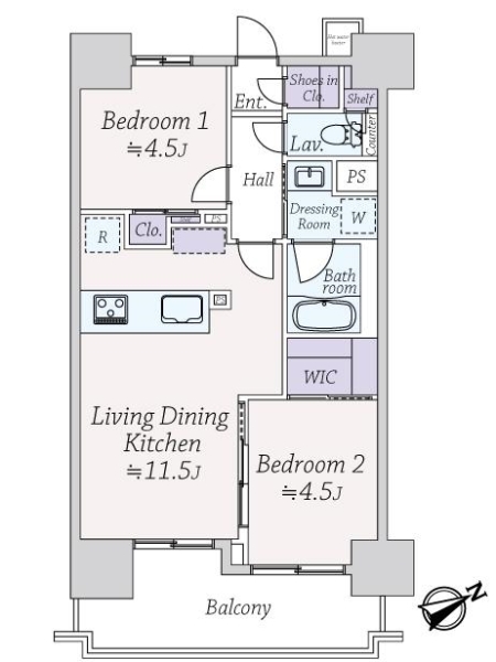 ライオンズマンション白金台の間取図