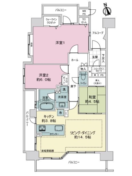 ライオンズ小牧ステーションレジデンスの間取図