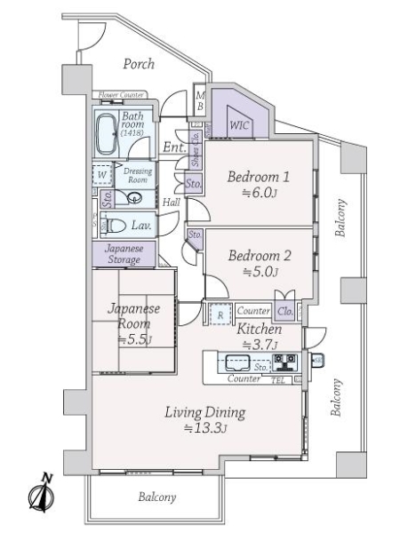 戸塚パーク・ホームズ　ヒルサイドレジデンスの間取図