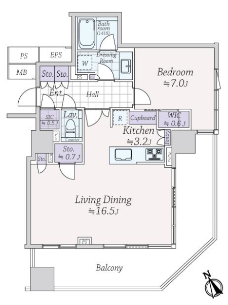 アルビオ・ザ・タワー千代田飯田橋の間取図