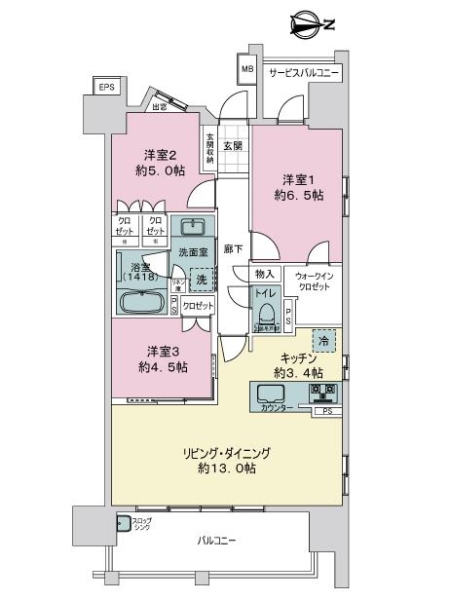 ライオンズ一宮マークスフォートの間取図