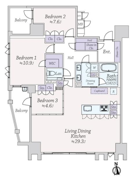 プレミスト大濠公園の間取図
