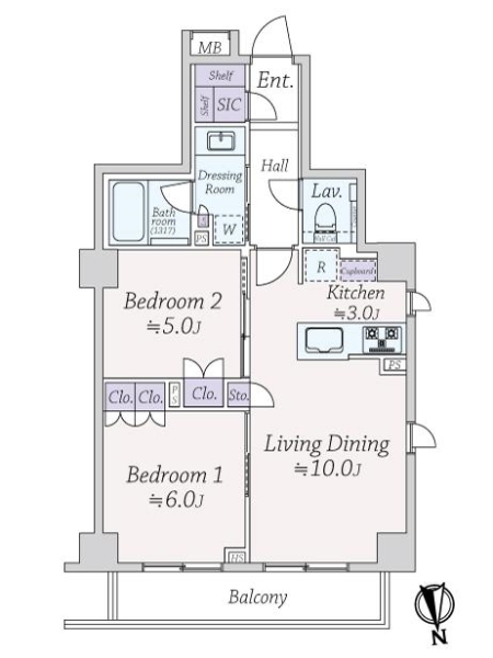 オープンレジデンシア飯田橋の間取図