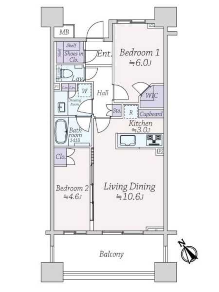 クレヴィアタワー目黒不動前の間取図