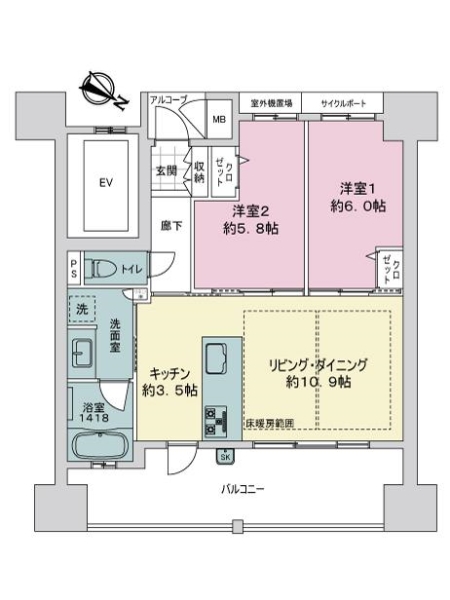 モントーレ舞鶴ベイレジデンスの間取図