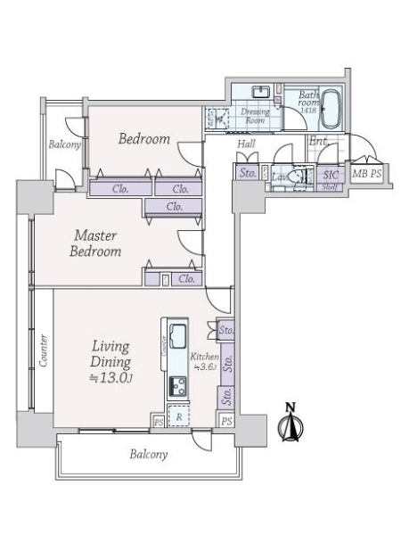 ライオンズ四谷タワーゲートの間取図