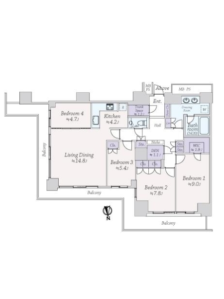 W Comfort Towers WESTの間取図