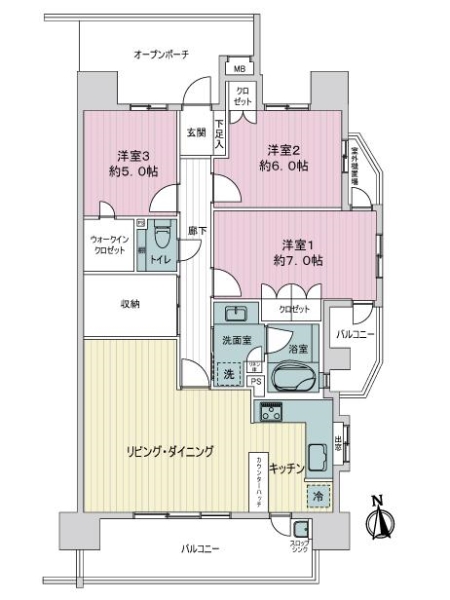 ファミリアーレ大曽根の間取図