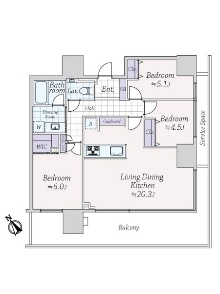 ウェリスタワー愛宕虎ノ門の間取図