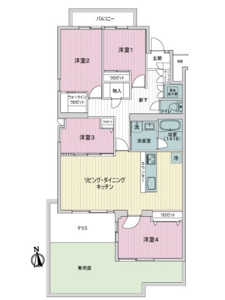 ライオンズガーデン石神井公園参号棟の間取図