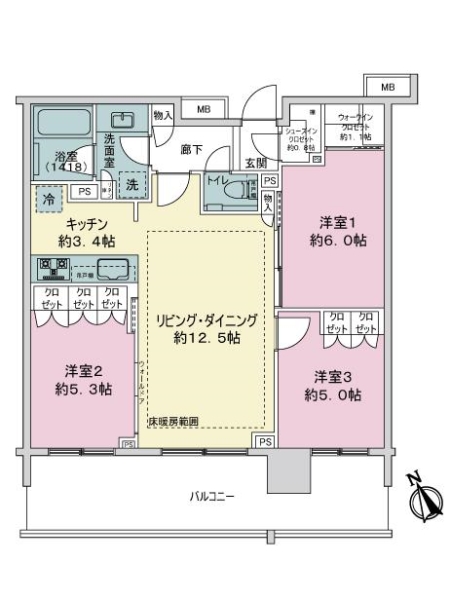 リビオタワー羽沢横浜国大の間取図