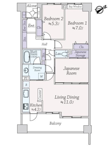 ライオンズヴィアーレ浦和弐番館の間取図
