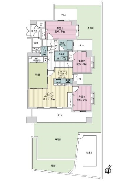 ファーネスト百道の間取図