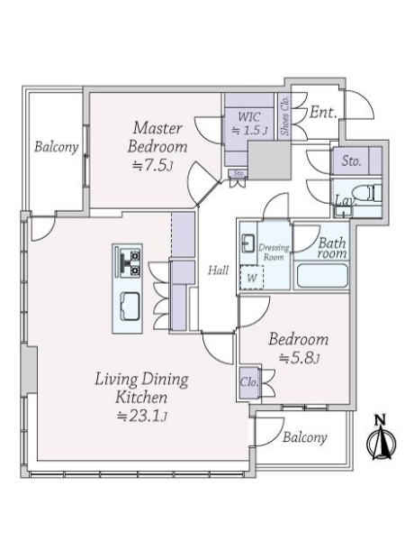クレストプライムタワー芝の間取図