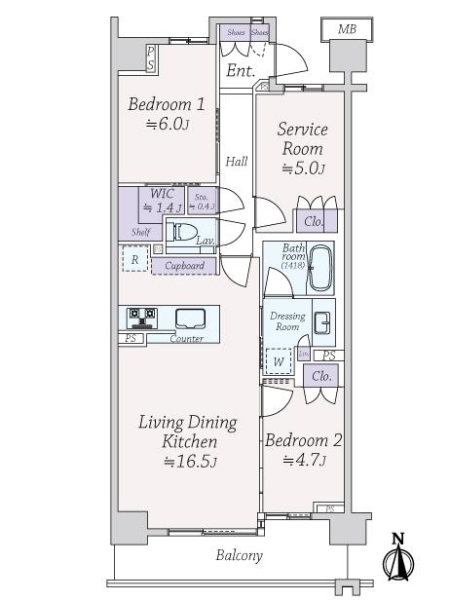 パークホームズ等々力八丁目の間取図