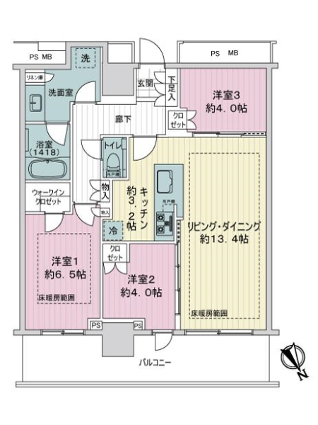 ザ・タワー十条の間取図