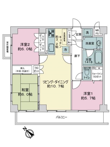 マイキャッスル狛江スクエアの間取図