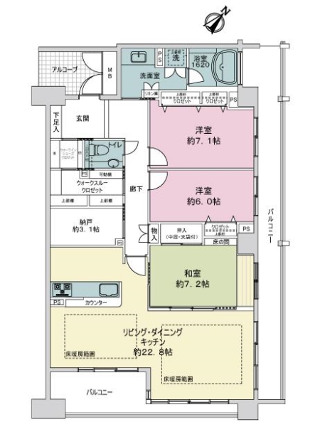 ひろしまガーデンガーデンノースタワーの間取図