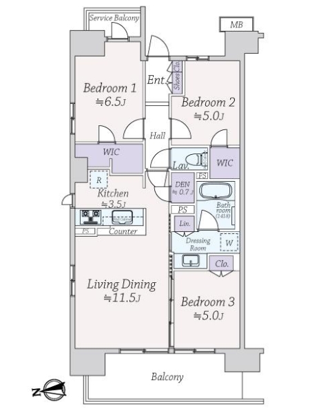 シティテラス川崎鈴木町グランドシーズンズの間取図