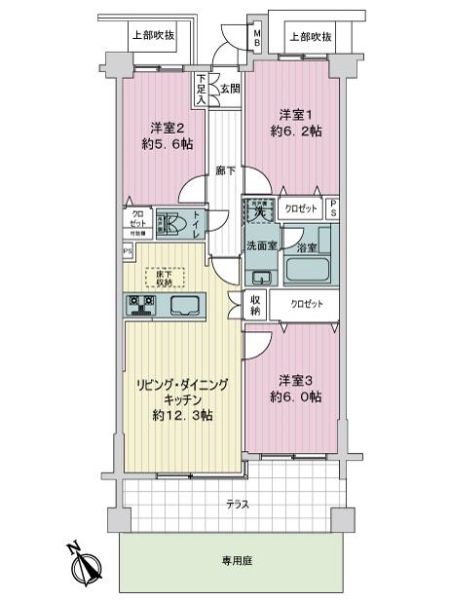 ライオンズガーデン尾山台の間取図