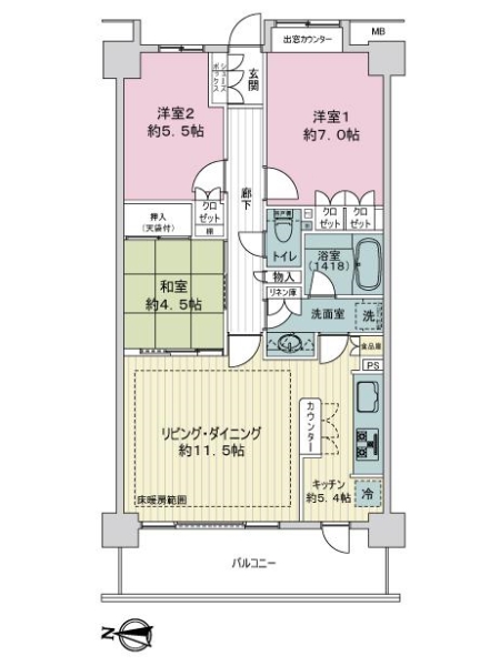 東京マスタープレイスの間取図