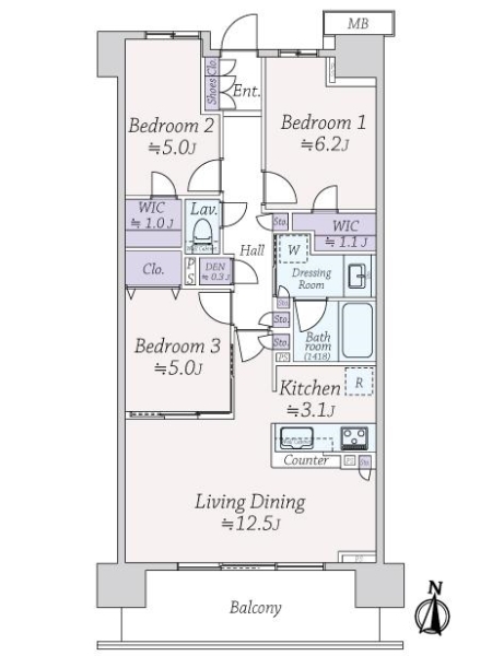 クレストシティ木場の間取図