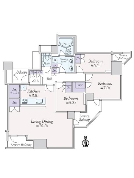シティタワーグラン天王寺の間取図