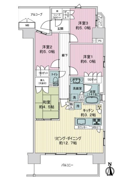 シャリエ金町の間取図