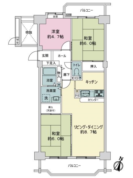 イトーピア第２大曽根マンションの間取図