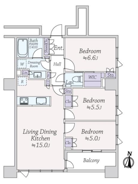 ブリリア大井町ラヴィアンタワーの間取図