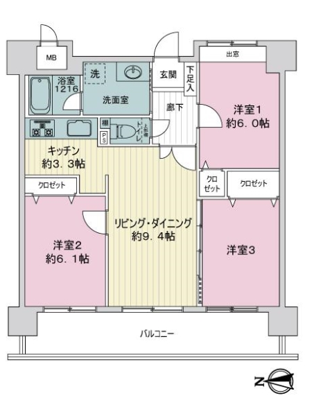 ライオンズプラザ大濠公園の間取図