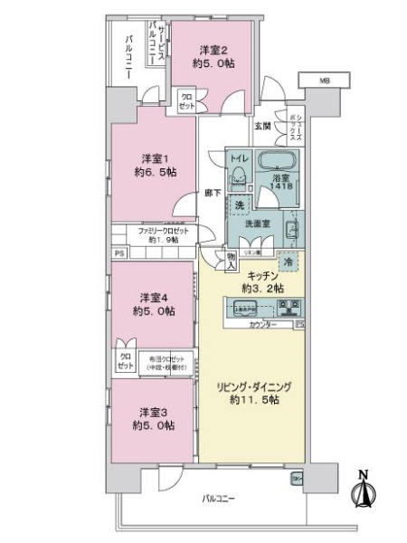 バウス西葛西清新町の間取図
