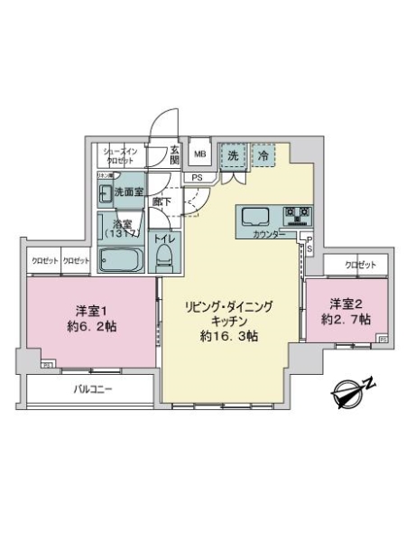 ＡＸＡＳ駒込アジールコートの間取図