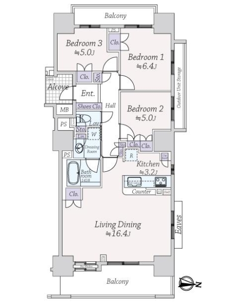 プラウド錦糸公園の間取図