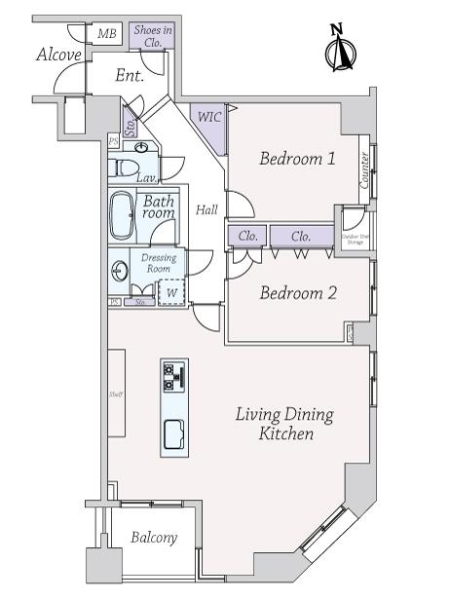 グラーサ銀座イーストの間取図
