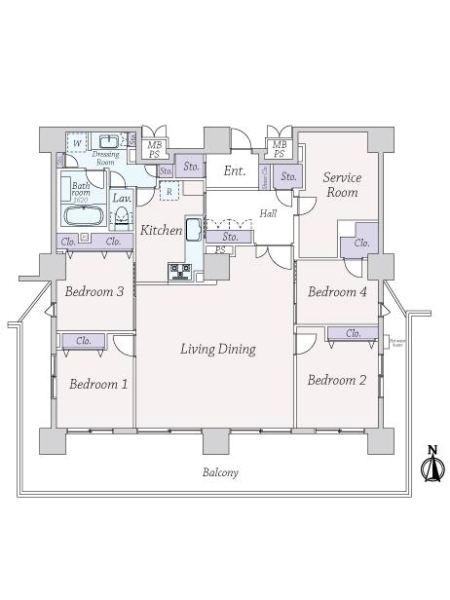 エクサージュ海岸の間取図