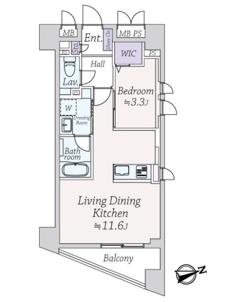 恵比寿ブルーメの間取図