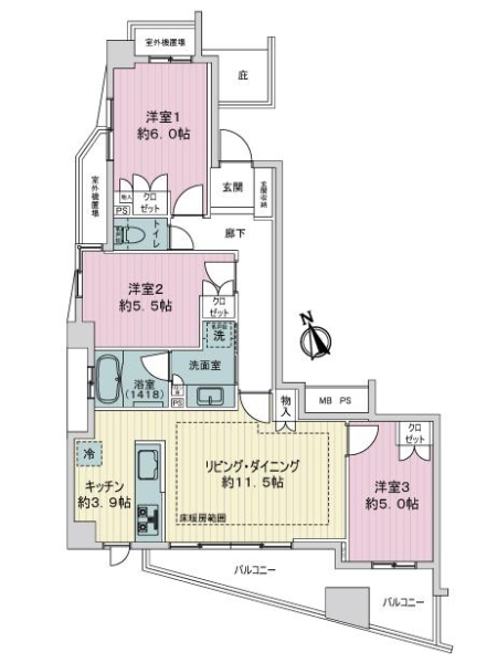 ライオンズ練馬平和台マスタープレイスの間取図